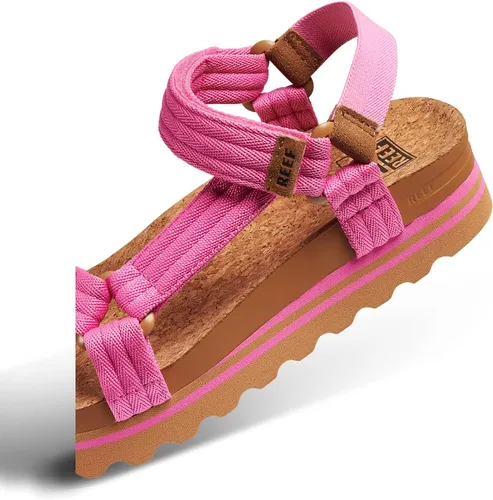 Vista 6 de REEF Cushion Rem Hi - Sandalias de plataforma para mujer, correa ajustable, soporte de arco y ventosas para el talón, Beige