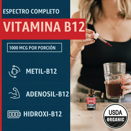 Vista 2 de BioActive Vitamina B12 1000 mcg Contiene 3 formas bioactivas B12 Plus metilfolato Cofactor - Metilo B12, adenosilo B12 e hidroxi B12
