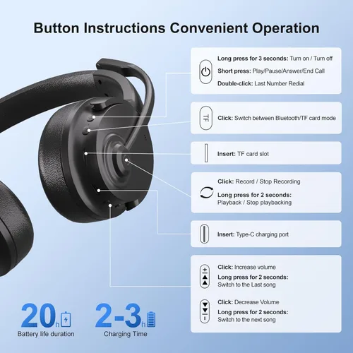 Vista 5 de Auriculares de traducción AI en tiempo real, auriculares Bluetooth inalámbricos, 144 idiomas para aprender sobre la oreja, Bluetooth 5.3, grabación