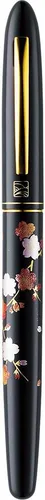 Vista 5 de Kuretake DU184-315 - Brocha estilográfica, Maki-e Monogatari, flor de cerezo de peonía, negro, eje negro