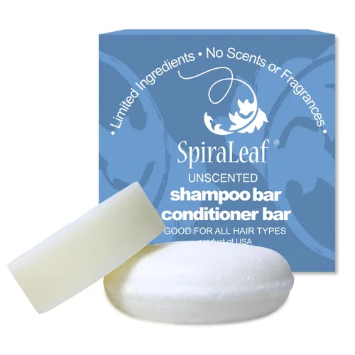 Vista 9 de SpiraLeaf Juego de barra de champú y acondicionador, aceites esenciales puros de lavanda fresca, aroma ligero, ingredientes limitados, fórmula