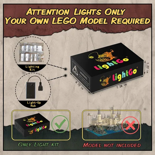 Vista 2 de LightGo Kit de iluminación LED diseñado para Harry Potter, compatible con Lego Hogwarts Castle 76419, juego de construcción, no incluye