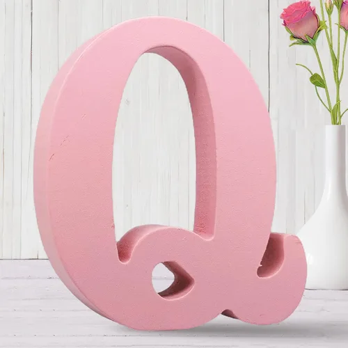 Vista 21 de AOCEAN Letras de madera rosa de 8 pulgadas, letras de madera sin terminar para decoración de pared, letras decorativas de pie, tablero