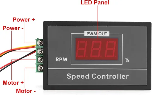 Vista 2 de 6-60V 30A PWM DC Motor Controlador de velocidad Regulador digital Pantalla de interruptor de velocidad variable Control LED Placa de circuito