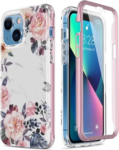 Vista 36 de Esdot Funda protectora para iPhone 13 Mini con protector de pantalla integrado, protección de grado militar con diseños de moda para mujeres