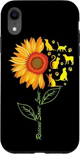 Vista 8 de iPhone 14 RESCUE SAVE LOVE - Funda de pata de girasol para gatos y perros