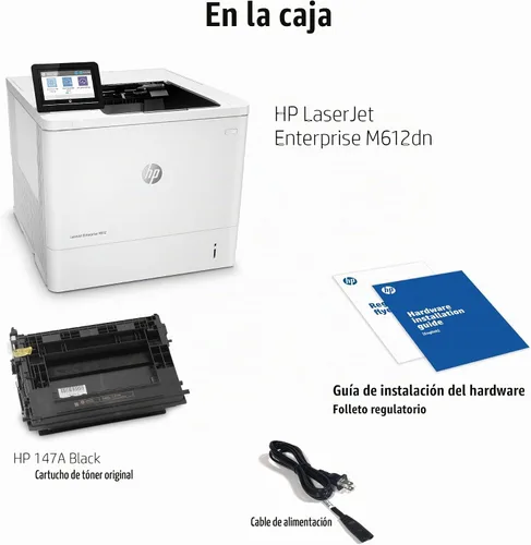 Vista 5 de HP LaserJet Enterprise M612dn Monocromo Impresora láser Duplex Impresión rápida en blanco y negro Impresión automática a doble cara