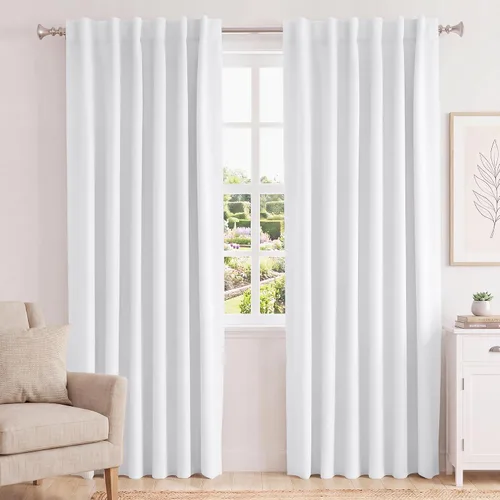Vista 88 de Turquoize Cortinas Opacas con Aislamiento Térmico Paneles de Tratamiento de Ventanas con Bolsillo para Barra Paneles de Ventana para Ventanas