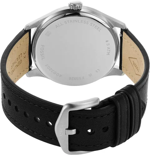 Vista 6 de Fossil Dayliner - Reloj de cuarzo minimalista delgado de acero inoxidable y cuero para hombre