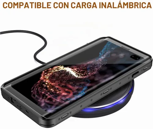 Vista 6 de GOLDJU - Funda impermeable para Samsung Galaxy S10 Plus, color negro Built in Screen Protector 360° Full Body Protective Shockproof Dirtproof