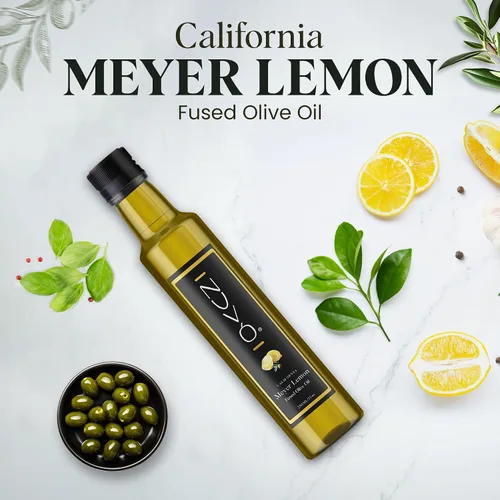 Vista 3 de Nuvo Aceite de oliva virgen extra Meyer con infusión de limón alto polifenol prensado en frío con limón orgánico cosecha temprana AOVE galardonado