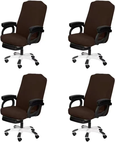 Vista 28 de SARAFLORA - Funda para silla de oficina - Grande, color negro - Funda extraíble para computadora con cremallera, universal, giratoria