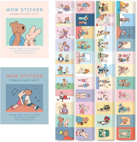 Vista 14 de Monolike Wow Sticker Ancien Fleur + Set de Póster Vintage - Mini Tamaño Lindas Calcomanías, Calcomanías Cuadradas