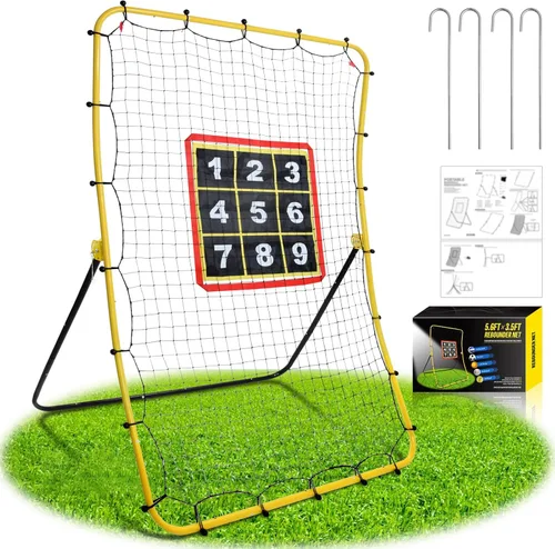 Vista 7 de Eastgoing Baseball and Softball Rebounder Net,Baseball Pitching Net with Pitching Target,Multi-Angle Bounce Back Net for Volleyball Rebounder