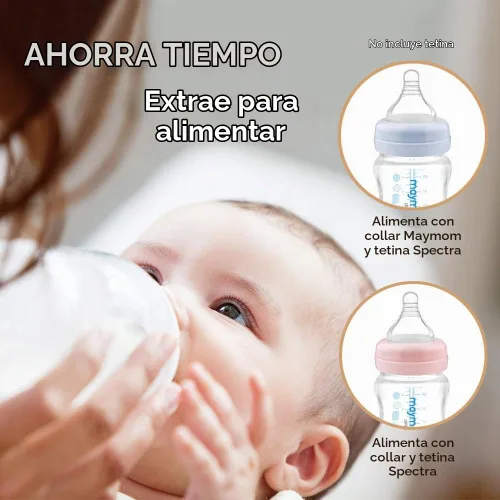 Vista 7 de Maymom Botella de recolección de leche de boca ancha con tapa de cúpula, parte superior de botella, disco SureSeal; compatible con botellas Spectra