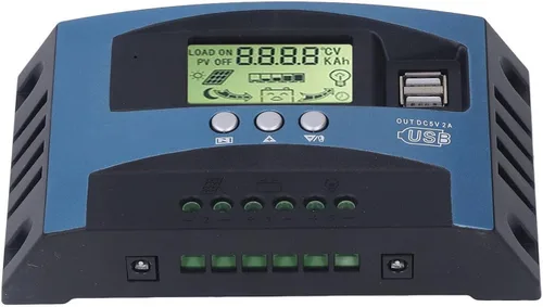 Vista 2 de Regulador solar, MPPT controlador solar fotovoltaico de seguimiento de carga de tubo MoS pantalla digital en tiempo real 12V 24V corto