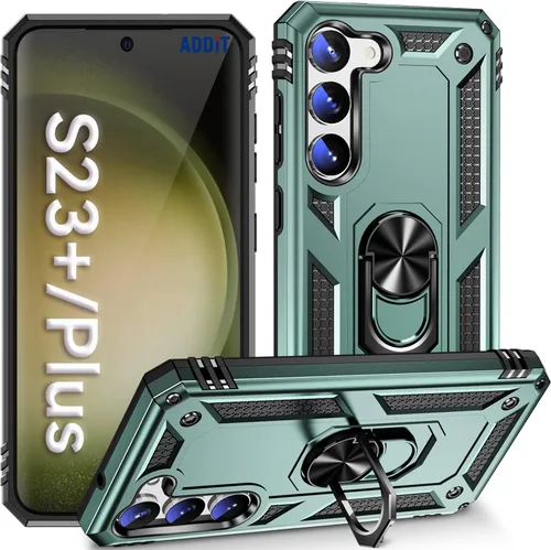 Vista 18 de ADDIT Funda S23 para Samsung Galaxy S23 de 6.1 pulgadas, con anillo de soporte, soporte ajustable, grado militar, protección resistente, a prueba
