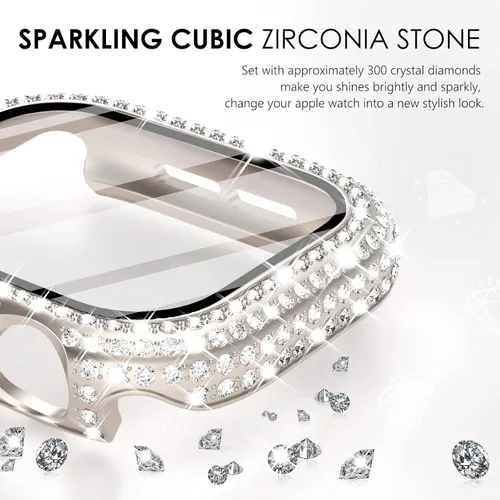 Vista 59 de Surace Bling - Carcasa con protector de pantalla para Apple Watch Series 3, 2, 1 de 1.496 pulgadas