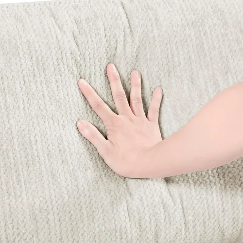 Vista 13 de Lexicon Sofá modular de 120 pulgadas, sofá modular de microfibra de gran tamaño de 4 plazas en forma de L, 6 almohadas decorativas y arreglo Beige
