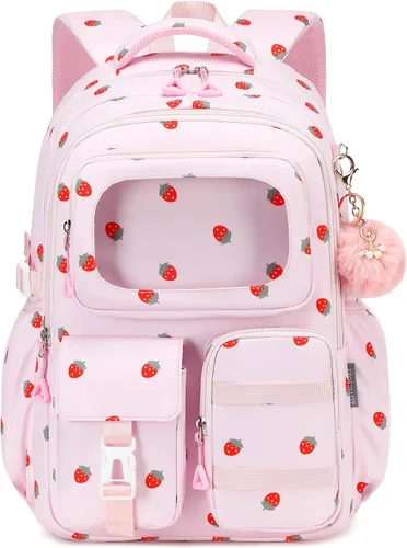 Vista 10 de AO ALI VICTORY - Mochila para niñas con lonchera, mochilas escolares para niños y niñas de escuela primaria y secundaria, lindo juego de mochilas