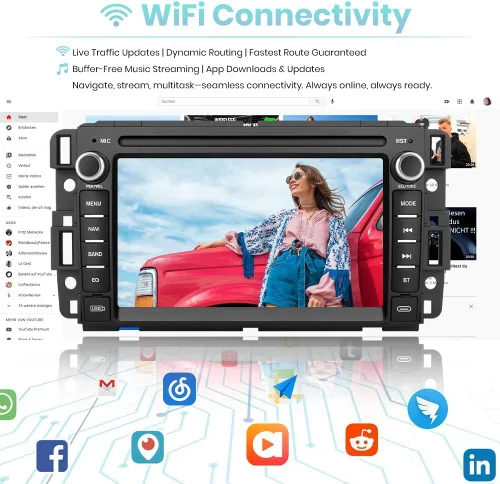 Vista 3 de Radio para Silverado Tahoe Yukon Sierra con CarPlay y cámara de respaldo