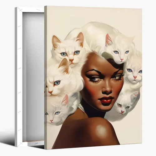 Vista 18 de WLZWD Retro Funky 70s style woman at a Party art Print Cocktails Disco Ball Wall Art Vintage Trendy Female Portrait Art Poster Warm Colour Palette