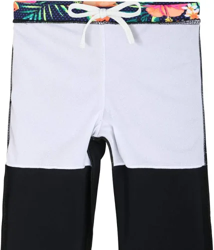 Vista 4 de TFJH E Traje de baño de manga larga para niñas, conjunto de 2 piezas, protección solar UV 50+