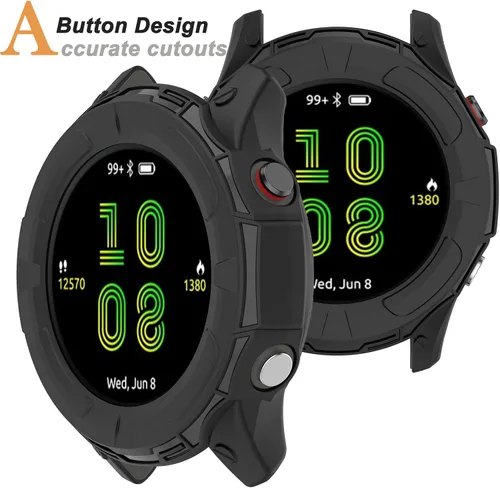 Vista 4 de Miimall Compatible con Garmin Forerunner 955 Caso, resistente a los arañazos, TPU Militar Funda de protección para Garmin Forerunner 955/955 Solar