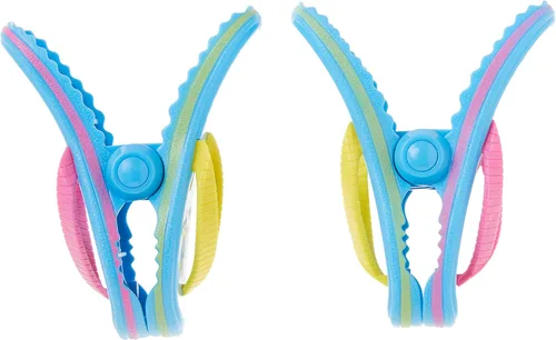 Vista 2 de O2COOL BocaClips - Clips para toallas de playa para sillas, patio y piscina Flip Flop azul