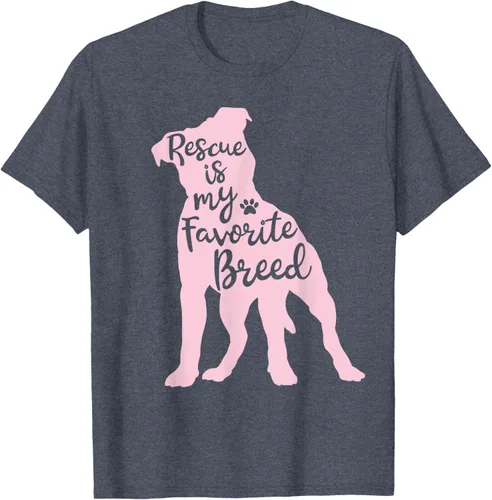 Vista 103 de Pitbull Rescue Is my Favorite Breed Dog Pit Bull Mama - Camiseta, Negro, S