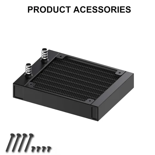 Vista 6 de Clyxgs Radiador de refrigeración por agua, radiador intercambiador de calor de aluminio de 12 tubos con tubo para PC CPU, computadora, sistema