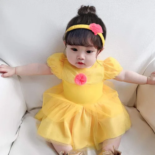 Vista 2 de FMYFWY Disfraz de princesa Sofía Belle Blanca como la nieve para niñas, Halloween, Navidad, cumpleaños, vestido tutú con diadema
