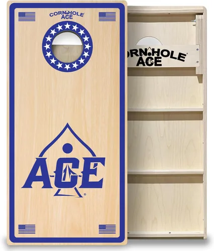 Vista 13 de CornholeAce ACE PRO Professional Cornhole Boards - No Bounce! Triple Wide Legs, 3/4" Baltic Birch Plywood, Handles, Regulation Size (4x2ft)