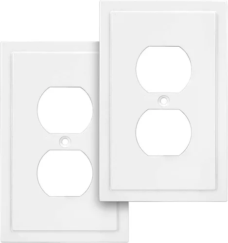 Vista 47 de Henne Bery Placa decorativa de pared con borde moderno, tapa de tomacorriente para cubrir enchufe, aleación de zinc maciza duradera