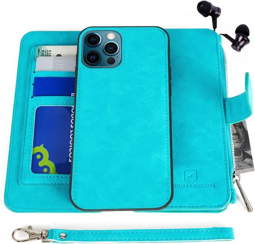 Vista 16 de MODOS LOGICOS Funda para iPhone 11, cartera desmontable, 2 en 1, almacenamiento en efectivo con cremallera, hasta 14 ranuras para tarjetas, 1 Negro