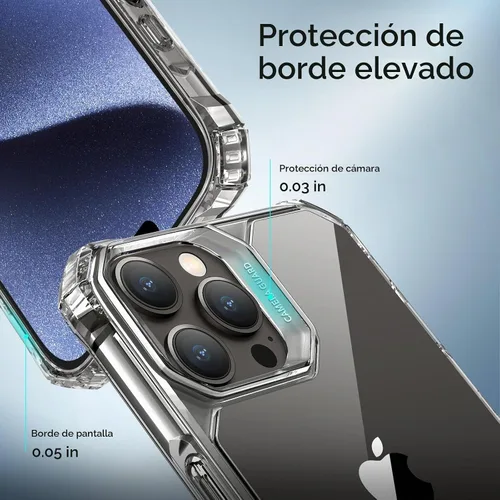 Vista 4 de ESR for iPhone 15 Pro Case, Shock-Absorbing Corners, Clear Protección contra caídas de grado militar, esquinas de protección de aire a prueba