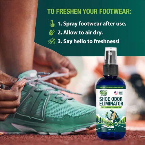Vista 3 de Vapor Fresh Spray desodorante para zapatos, 4 onzas (lavanda de eucalipto) – Para botas, tenis, tacos, sandalias y más – Potente eliminador