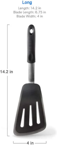 Vista 7 de Espátula flexible de silicona - Espátula de pescado-600ºF Resistente al calor-Espátula de cocina de goma (Larga)