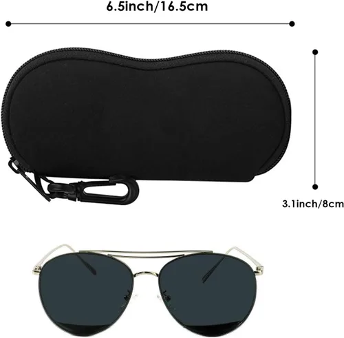 Vista 5 de MoKo - Estuche suave, ultra ligero, de neopreno, para lentes de sol, con cremallera y clip para cinturón