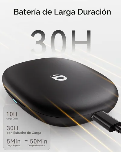 Vista 4 de Auriculares de oreja abierta, verdaderos auriculares inalámbricos con ganchos para los oídos, auriculares de conducción de aire, control táctil
