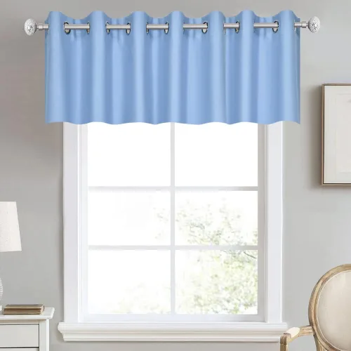 Vista 37 de DECOVSUN Cenefa de cortina opaca amarilla brillante para ventanas de cocina, cenefa opaca con ojales para dormitorio, cenefa corta y recta para sala