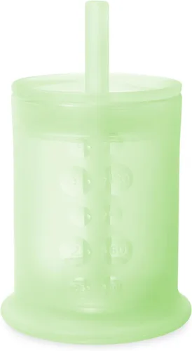 Vista 11 de Olababy Taza de entrenamiento de silicona con tapa con popote Taza para beber agua para bebés 6+ meses de bebé a 12-18 meses Taza para beber