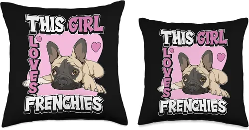 Vista 3 de Funny French Bulldog Merch - Almohada para niños (16.0 x 16.0 in), multicolor