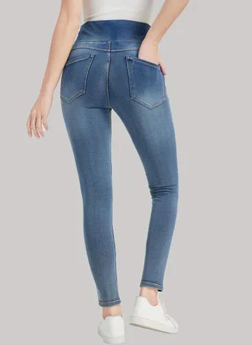Vista 2 de KYAL - Jegging de cintura alta para mujer, elásticos, con control de abdomen, ajustados, con bolsillos, a la moda, casual
