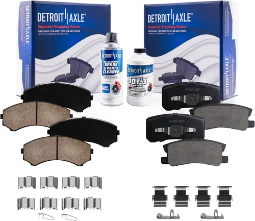 Vista 27 de Detroit Axle - Kit de freno delantero para Dodge Ram 1500 Durango Dakota Chrysler Aspen Dakota Driver Side Disco Freno Pinza de freno de cerámica