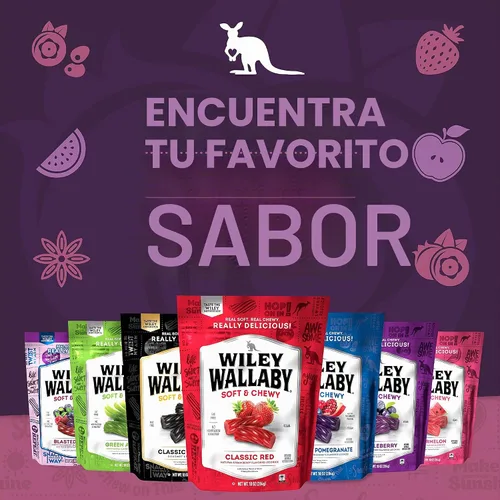 Vista 7 de Wiley Wallaby Caramelo de regaliz de bayas Blasted, suave y masticable, 10