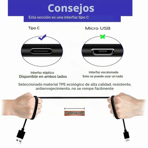 Vista 2 de Cable de carga USB tipo C compatible con W-King D7 D8 D9 T9 X10 x20, Teblab hd77 Max/HD-360 Pro/HD-mini/HD-Max/HD-Force/FX100, Marshall Stockwell II