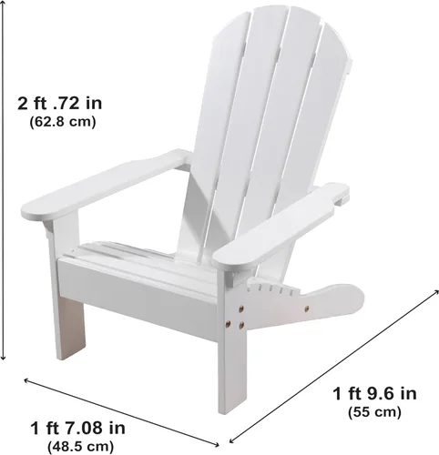 Vista 3 de Silla KidKraft Adirondack, blanco, 81, Silla Adirondack, Blanco