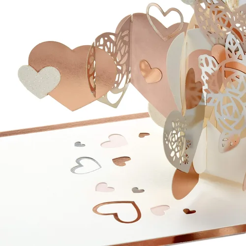 Vista 5 de Hallmark Signature Paper Wonder - Tarjeta de amor desplegable Love You Hearts