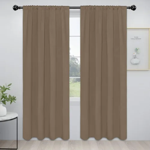 Vista 19 de Easy-Going - Cortinas opacas con bolsillo para varilla para dormitorio, cortinas de ventana para oscurecer la habitación para sala de estar